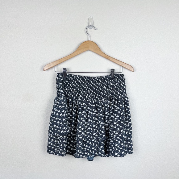 SUGAR + LIPS Moonage Floral Smocked Ruffle Mini Skirt - Picture 3 of 7